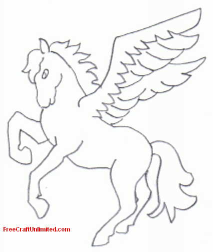 free original artwork winged horse template