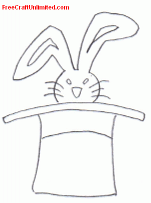 free original artwork rabbit in hat template