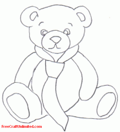 free original artwork teddy bear sitting 1 template