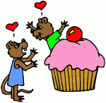 valentine mice cupcake