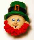 clay leprechaun pin