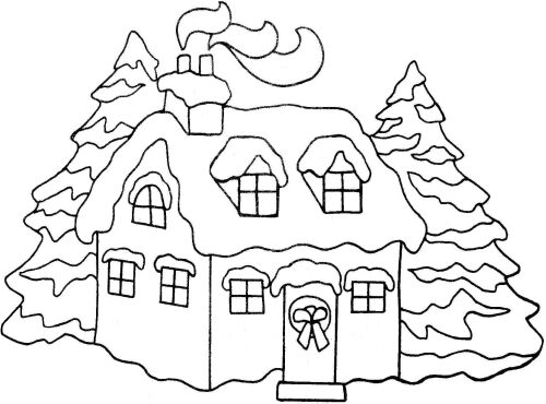 house clipart image. Christmas snow covered house