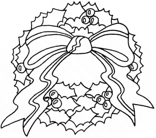christmas wreath clipart black and white - photo #30
