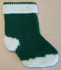 green crochet Christmas stocking