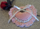 crochet heart sachet