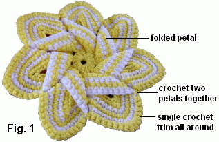 crochet flower hot pad finishing
