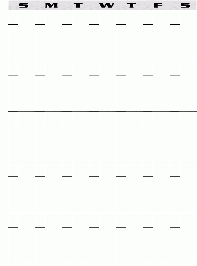 Free Printable Blank Calendar Free Printable Blank Calendar