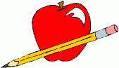 school clipart apple and pencil