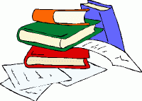 school clipart book and papers