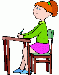 school clipart girl sitting at desk