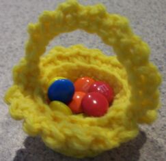 miniature crochet basket