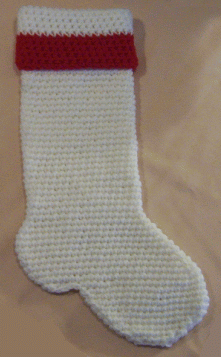 white crochet christmas stocking