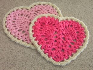 heart crochet hot pad
