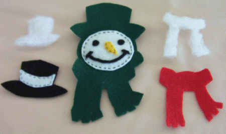 felt snowman christmas ornament image 2