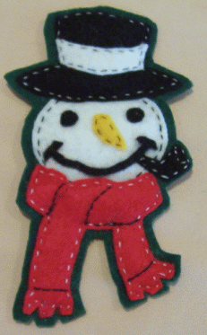 felt snowman christmas ornament image 3