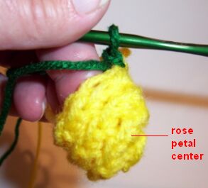yellow crochet rose image 1