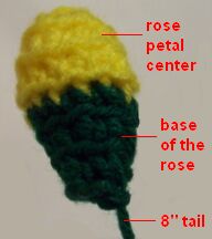 yellow crochet rose image 3