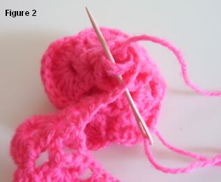 crochet sweetheart pillow rose shaping bottom
