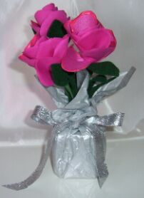 fabric roses party favors