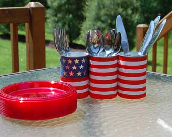 Fourth of July silverware holder image 1